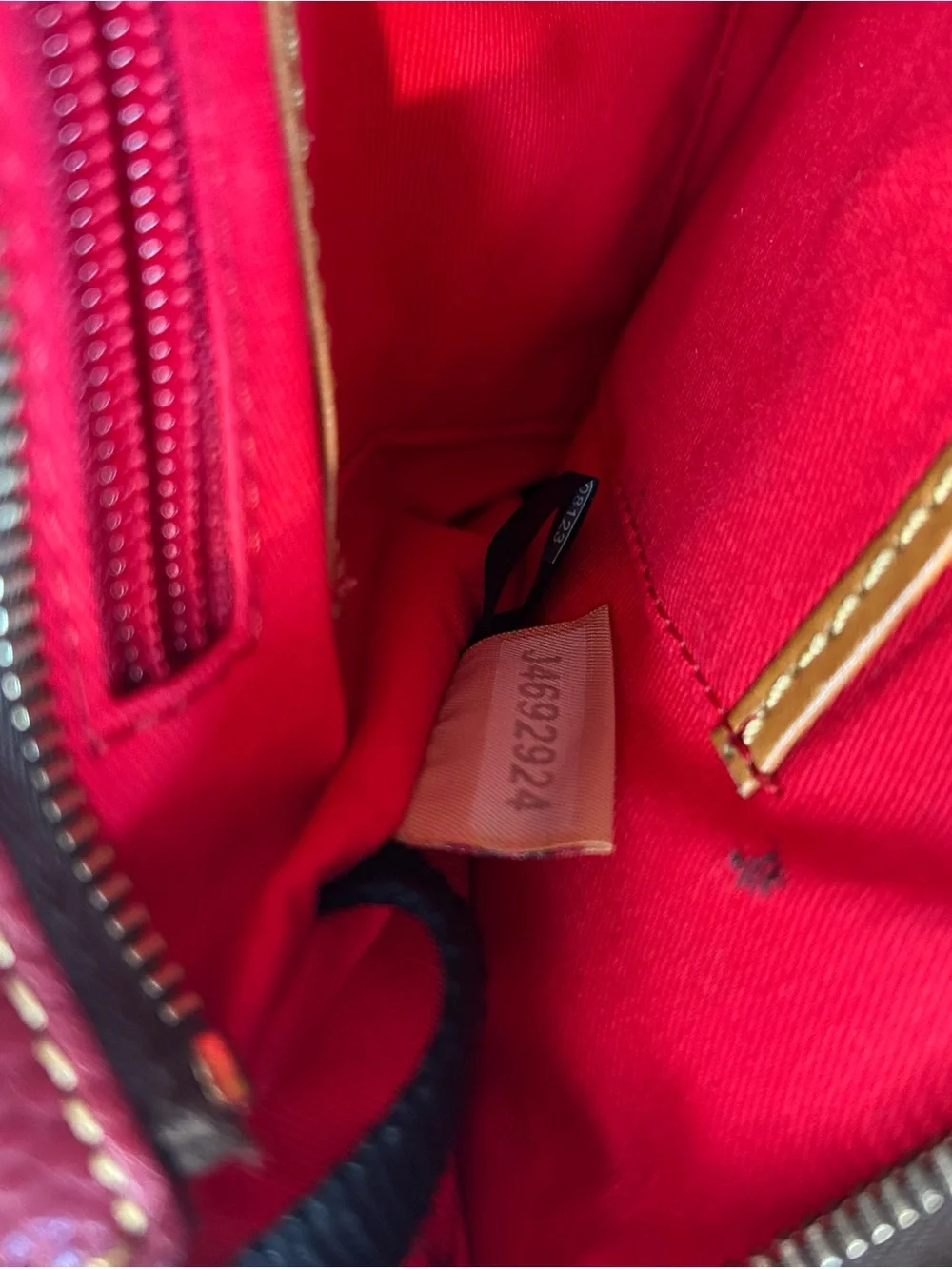 Dooney & Bourke Medium Pocket Satchel Cranberry Gold Hardware Pebbled Leather
